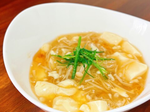 パッと作れる！とろとろ温かい中華風 湯豆腐♪